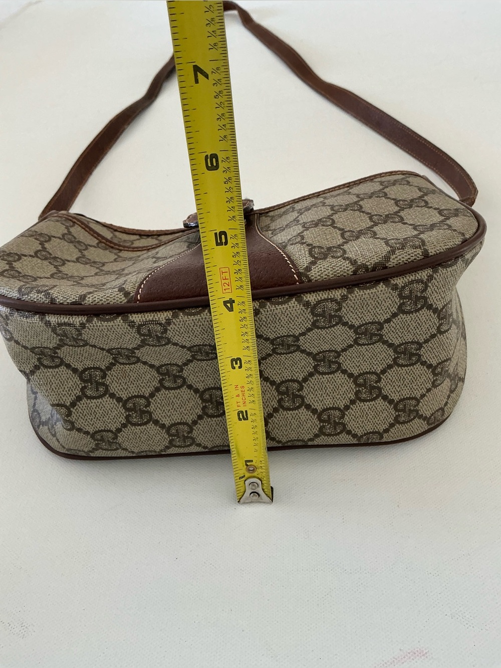 Gucci Vintage Gucci GG Supreme Crossbody Bag Web Stripe Monogram Shoulder Bag - Picture 14 of 16